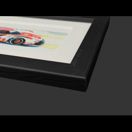 Porsche Rahmen 963 N° 6 2024 Schwarzer Holzrahmen 38 x 15 cm - Uli Ehret