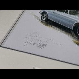 Porsche Frame 911 Coupe 1964 Black Wooden Frame with Sketch 25 x 30 cm - Uli Ehret