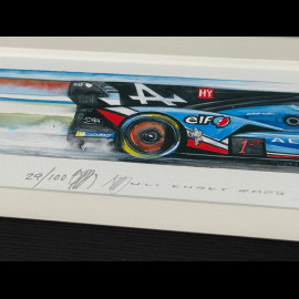Alpine Frame A424 n° 35 24h Le Mans 2025 Black Wooden Frame 38 x 15 cm - Uli Ehret