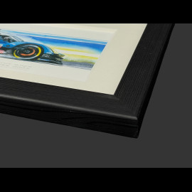 Alpine Frame A424 n° 35 24h Le Mans 2025 Black Wooden Frame 38 x 15 cm - Uli Ehret