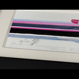 Porsche Rahmen 911 RSR Typ 991 n° 85 Iron Dames 24h Le Mans 2025 Schwarzer Holzrahmen 38 x 15 cm - Uli Ehret