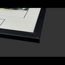 Bugatti Rahmen Type 57SC Atlantic 1936 Schwarzer Holzrahmen mit Skizze 25 x 30 cm - Uli Ehret