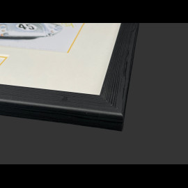 Porsche Frame 550A Coupé n° 25 24h Le Mans 1956 Black Wooden Frame with Sketch  25 x 30 cm - Uli Ehret