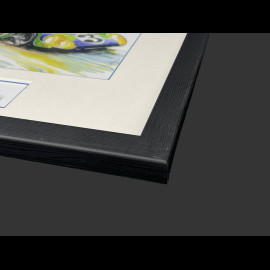 Porsche Frame 917 LH n° 3 "Hippie" 24h Le Mans 1970 Black Wooden Frame with Sketch 25 x 30 cm - Uli Ehret