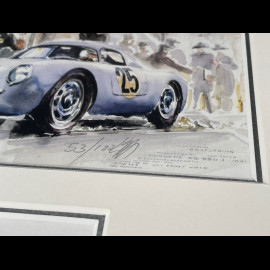 Porsche Frame 550A / 4RS Coupé N°25 1956 Black Wooden Frame with Sketch 25 x 30 cm - Uli Ehret