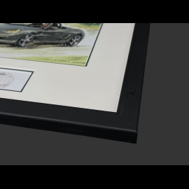 Porsche Frame Boxster 2010 Black Wooden Frame with Sketch 25 x 30 cm - Uli Ehret