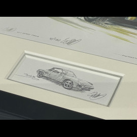Porsche Frame 914/6 1970 Black Wooden Frame with Sketch 25 x 30 cm - Uli Ehret