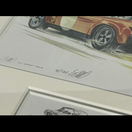 Porsche Rahmen 914/6 1970 Schwarzer Holzrahmen mit Skizze 25 x 30 cm - Uli Ehret