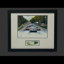 24h Le Mans Frame "Crime Time" 2025 Black Wooden Frame with Sketch 25 x 30 cm - Uli Ehret