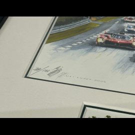 24h Le Mans Frame "Crime Time" 2025 Black Wooden Frame with Sketch 25 x 30 cm - Uli Ehret