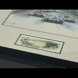 24h Le Mans Frame "Crime Time" 2025 Black Wooden Frame with Sketch 25 x 30 cm - Uli Ehret