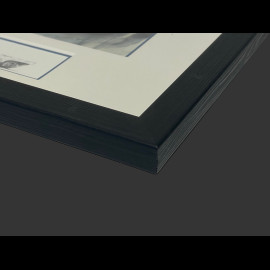 Steve McQueen Frame Porsche 917K n° 20 24h Le Mans 1970 Black Wooden Frame with Sketch 25 x 30 cm - Uli Ehret