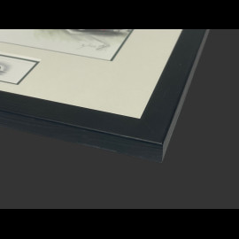 Chevrolet Frame Corvette C1 Convertible 1960 / C2 Stingray 1963 Black Wooden Frame with Sketch 25 x 30 cm - Uli Ehret