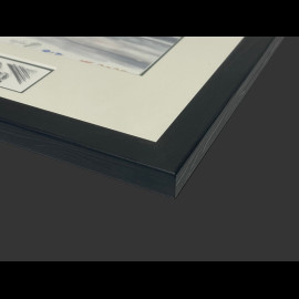 Porsche Rahmen 917 N° 20 24h LeMans 1970 Schwarzer Holzrahmen mit Skizze 25 x 30 cm - Uli Ehret