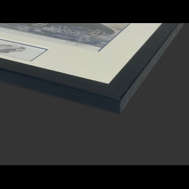 Porsche Rahmen 911 Typ 996 Cabriolet 1997 Schwarzer Holzrahmen mit Skizze 25 x 30 cm - Uli Ehret