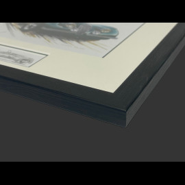 Jaguar Frame XK 120 1948 Black Wooden Frame with Sketch 25 x 30 cm - Uli Ehret