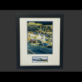 Porsche Frame 904 GTS 1964 Reims 12 Hours Black Wooden Frame with Sketch 25 x 30 cm - Uli Ehret