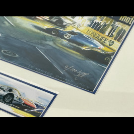 Porsche Rahmen 904 GTS 1964 12 Stunden-Rennen von Reims Schwarzer Holzrahmen mit Skizze 25 x 30 cm - Uli Ehret