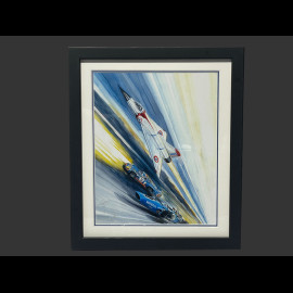 Matra Rahmen MS10 / Alpine A220 / Mirage "La Vitesse" Schwarzer Holzrahmen mit Skizze 25 x 30 cm - Uli Ehret