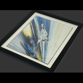 Matra Frame MS10 / Alpine A220 / Mirage "La Vitesse" Black Wooden Frame with Sketch 25 x 30 cm - Uli Ehret