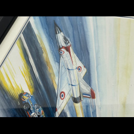 Matra Rahmen MS10 / Alpine A220 / Mirage "La Vitesse" Schwarzer Holzrahmen mit Skizze 25 x 30 cm - Uli Ehret