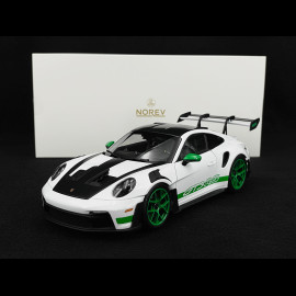 Porsche 911 GT3 RS Type 992 2022 Tribute To 1972 Carrera RS Weissach Package White / Green Stripes 1/18 Norev 187372