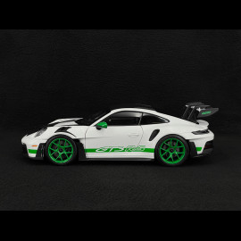 Porsche 911 GT3 RS Type 992 2022 Tribute To 1972 Carrera RS Weissach Package White / Green Stripes 1/18 Norev 187372