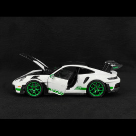 Porsche 911 GT3 RS Typ 992 2022 Tribute To 1972 Carrera RS Weissach Package Weiß / Grüne Streifen 1/18 Norev 187372