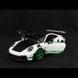 Porsche 911 GT3 RS Typ 992 2022 Tribute To 1972 Carrera RS Weissach Package Weiß / Grüne Streifen 1/18 Norev 187372
