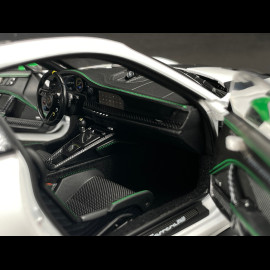 Porsche 911 GT3 RS Type 992 2022 Tribute To 1972 Carrera RS Weissach Package White / Green Stripes 1/18 Norev 187372
