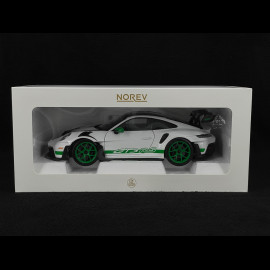 Porsche 911 GT3 RS Type 992 2022 Tribute To 1972 Carrera RS Weissach Package White / Green Stripes 1/18 Norev 187372