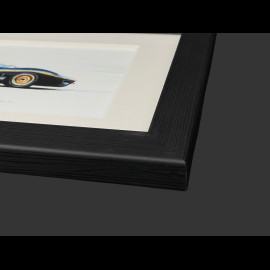 Ford Frame GT40 Mk.II n° 2 Winner 24h Le Mans 1966 Black Wooden Frame 38 x 15 cm - Uli Ehret