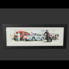 Porsche Rahmen 356 Abarth GTL n° 20 Goodwood 1962 Schwarzer Holzrahmen 38 x 15 cm - Uli Ehret