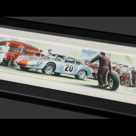 Porsche Rahmen 356 Abarth GTL n° 20 Goodwood 1962 Schwarzer Holzrahmen 38 x 15 cm - Uli Ehret