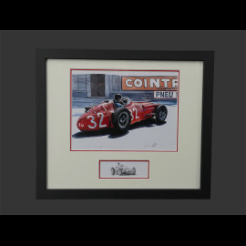Maserati Rahmen 250F n° 32 GP Monaco 1957 Schwarzer Holzrahmen mit Skizze 25 x 30 cm - Uli Ehret