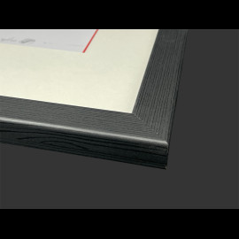 Maserati Frame 250F n° 32 Monaco GP 1957 Black Wooden Frame with Sketch 25 x 30 cm - Uli Ehret