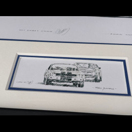 Ford Frame Shelby Mustang GT350 n° 2 1965 Black Wooden Frame with Sketch 25 x 30 cm - Uli Ehret