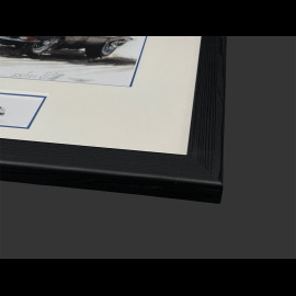 Jaguar Rahmen E-Typ Coupe 1961 Schwarzer Holzrahmen mit Skizze 25 x 30 cm - Uli Ehret