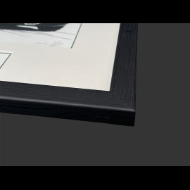 Jaguar Frame E-Type Series 1 1962 Black Wooden Frame with Sketch 25 x 30 cm - Uli Ehret