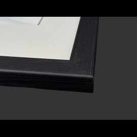 Porsche Rahmen 911 Coupe Type 964 1988 Schwarzer Holzrahmen mit Skizze 25 x 30 cm - Uli Ehret