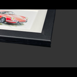 Porsche Frame 911 S 1974 and 911 T 1972 Black Wooden Frame 38 x 15 cm - Uli Ehret