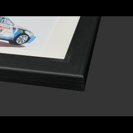 Peugeot Frame 205 Turbo 16 Rally 1985 Black Wooden Frame 38 x 15 cm - Uli Ehret