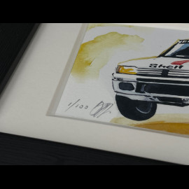 Peugeot Rahmen 205 Turbo 16 Rallye 1985 Schwarzer Holzrahmen 38 x 15 cm - Uli Ehret