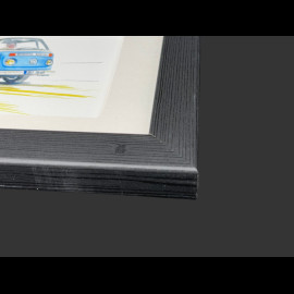 Volkswagen Frame Combi T3 Bus / T3 Westfalia / T2 Pickup Black Wooden Frame 38 x 15 cm - Uli Ehret