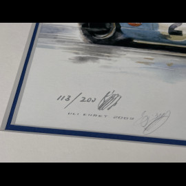 Porsche Rahmen 917 KH n° 2 Sieger 24h Daytona 1970 Schwarzer Holzrahmen mit Skizze 25 x 30 cm - Uli Ehret