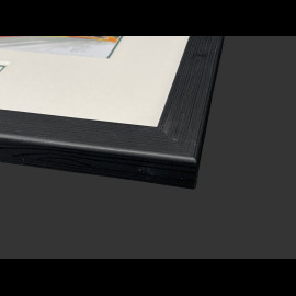 Porsche Rahmen 911 Coupe Typ 991 2019 Porsche Speed Cup Spa  Schwarzer Holzrahmen mit Skizze 25 x 30 cm - Uli Ehret