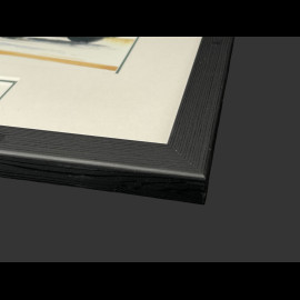 Porsche Rahmen 911 Targa Typ F 1966 Schwarzer Holzrahmen mit Skizze 25 x 30 cm - Uli Ehret