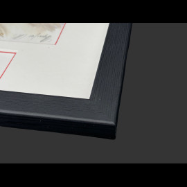 Ferrari Frame 512 S n° 7 24h Le Mans 1970 Black Wooden Frame with Sketch 25 x 30 cm - Uli Ehret