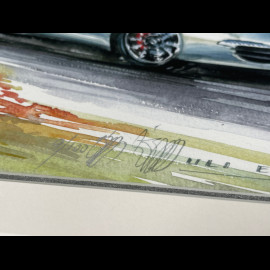 Porsche Frame 911 Coupe Type 997 2007 Black Wooden Frame with Sketch 25 x 30 cm - Uli Ehret