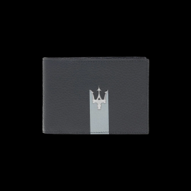 Maserati Wallet in Leather Trident Navy Blue Made in Italy 920015437